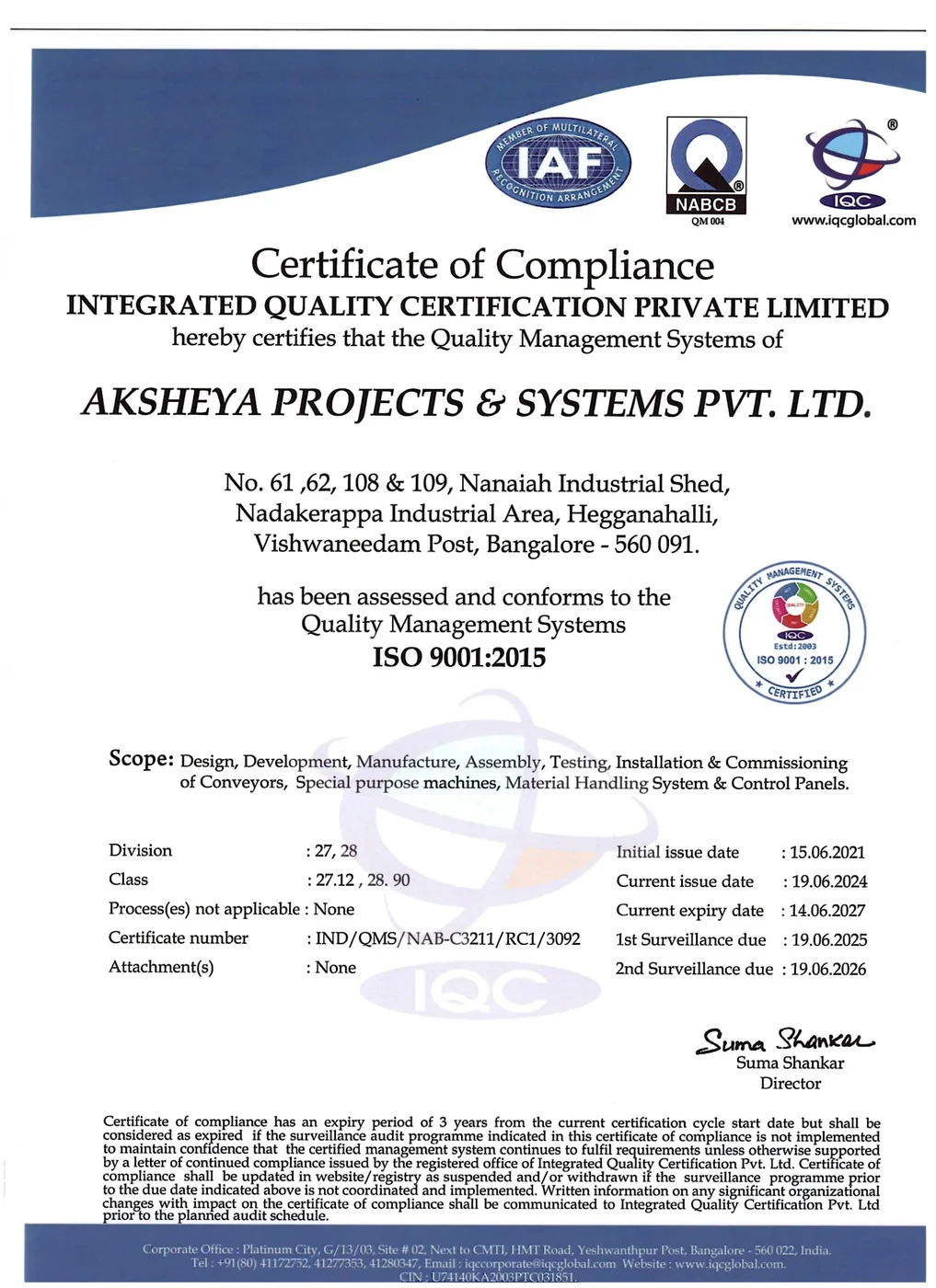 ISO 9001 : 2015