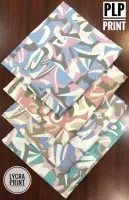 Abstract Print on Poly Lycra Fabric - Vibrant, 58-Inch Wide, Multi-color