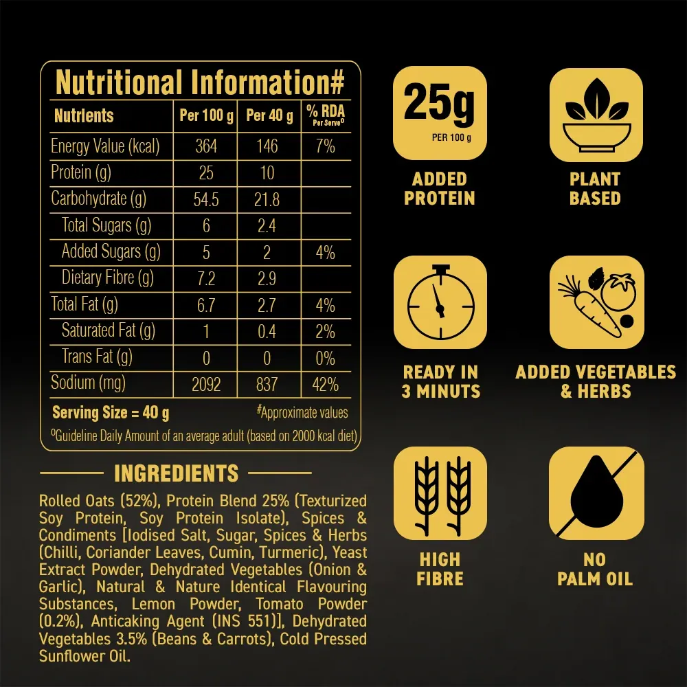 High Protein Oats - Tangy Masala 400g Pouch