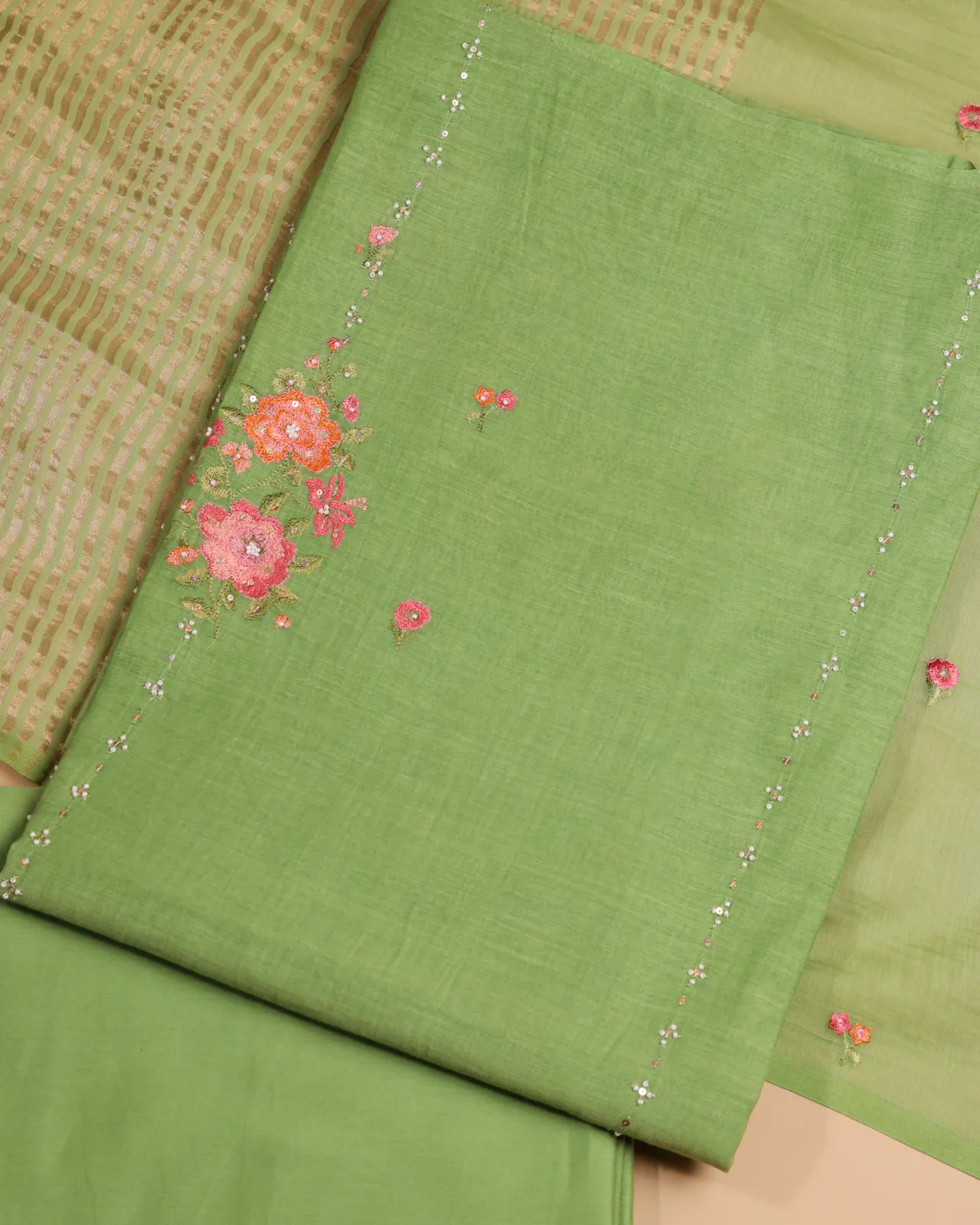 Pure Chanderi Buta Suit Piece
