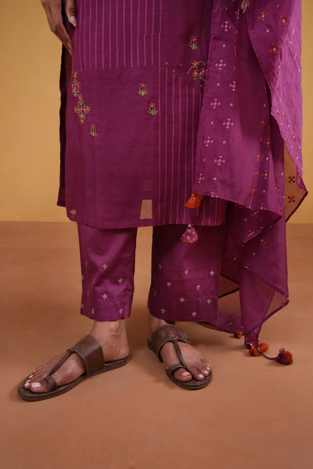 Gulnaar Suit Set- Purple view 3