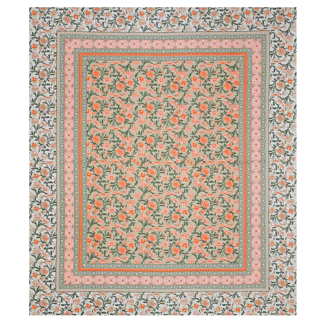 Double King Size Bedsheet with 2 Pillow Covers Cotton Multi Colour - Ethnic Collection view 6