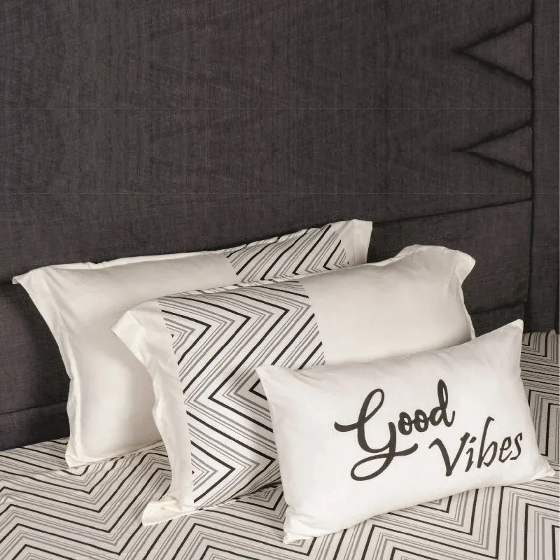 King Size Cotton Bedsheet Chevron Salmon Pink view 5