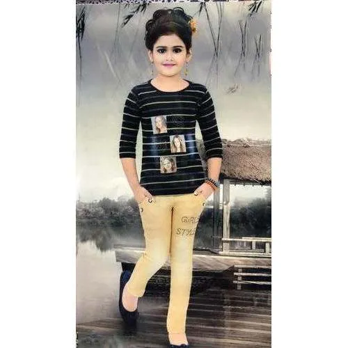 Girl's casual wear Jean Top view 2