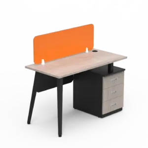 Quadra Single work space with cabinet