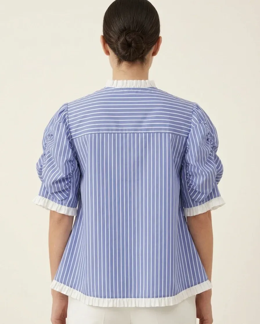 Merry Shirt- Blue stripe view 2