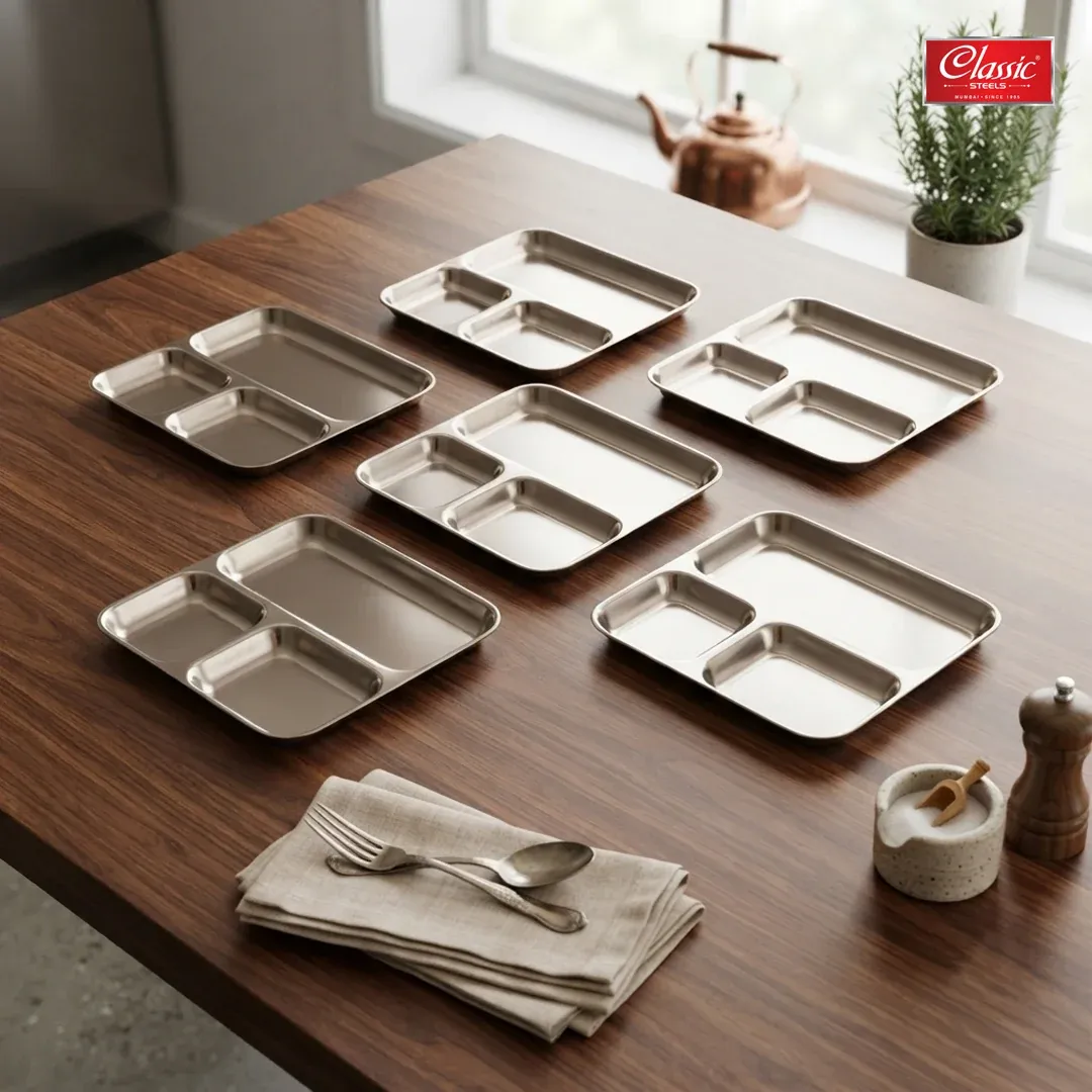 3-in-1 Square Pav Bhaji Plate view 3
