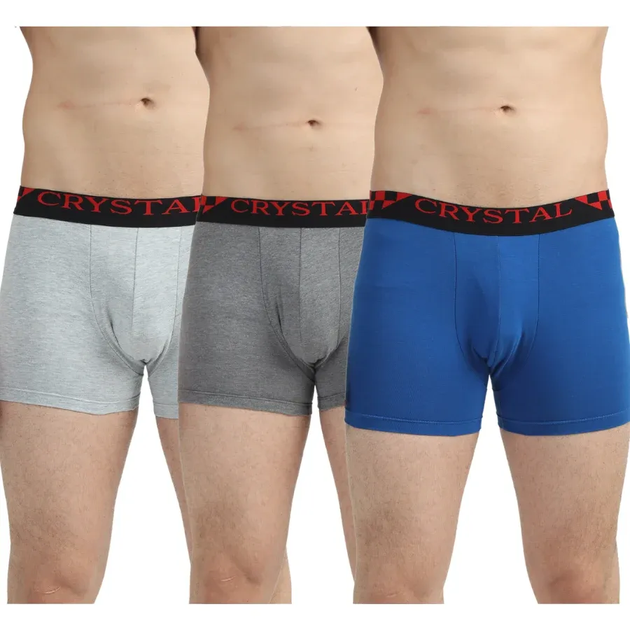 Lido Cotton Elastane Stretch Trunks - Assorted (Pack of 3)