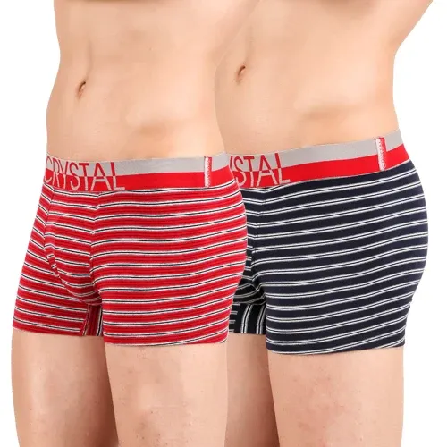 Stripo Cotton Elastane Stretch Trunks - Assorted (Pack of 2)