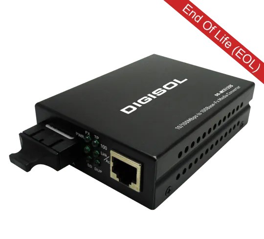 DG-MC5123S-PTLV12 – Digisol 100Base-TX/Fx Single fiber Media Converters