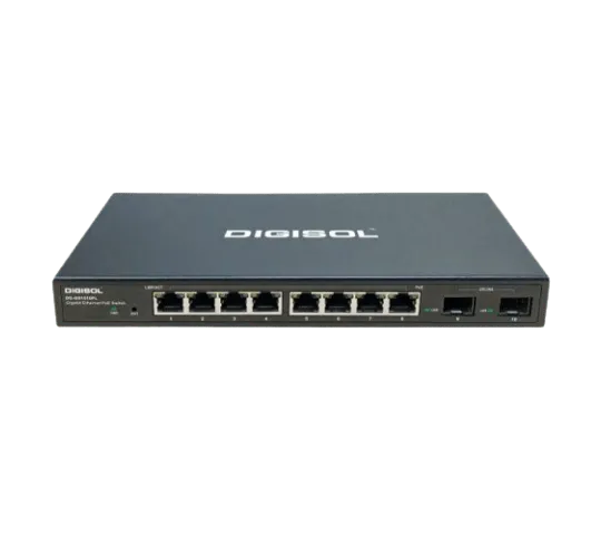 DG-GS1510PL – Digisol 8 Port Gigabit Ethernet Smart Managed PoE Switch with 2 Giga SFP Ports