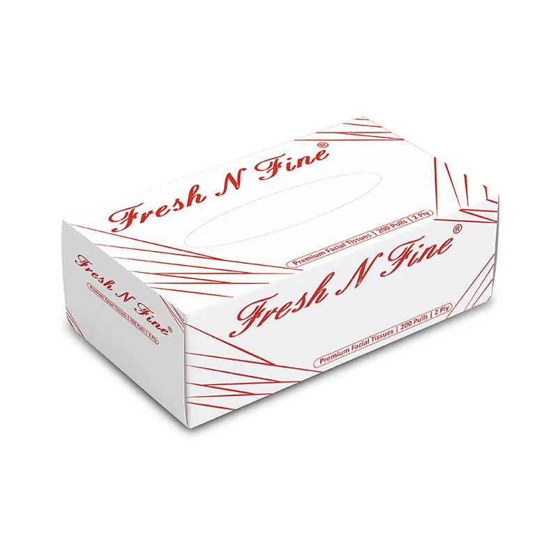 Facial Tissues Fresh N Fine 200 Pulls 21 cm x 21 cm 2 Ply Non Perfumed Premium Pack
