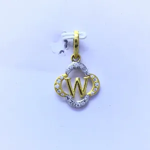 W LETTER FANCY GOLD PENDANT