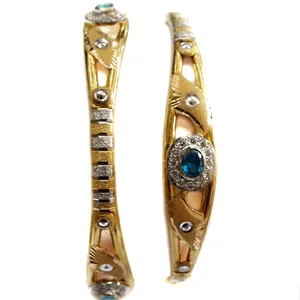 22k Gold CZ Diamond Oval Shape Copper Kadli B