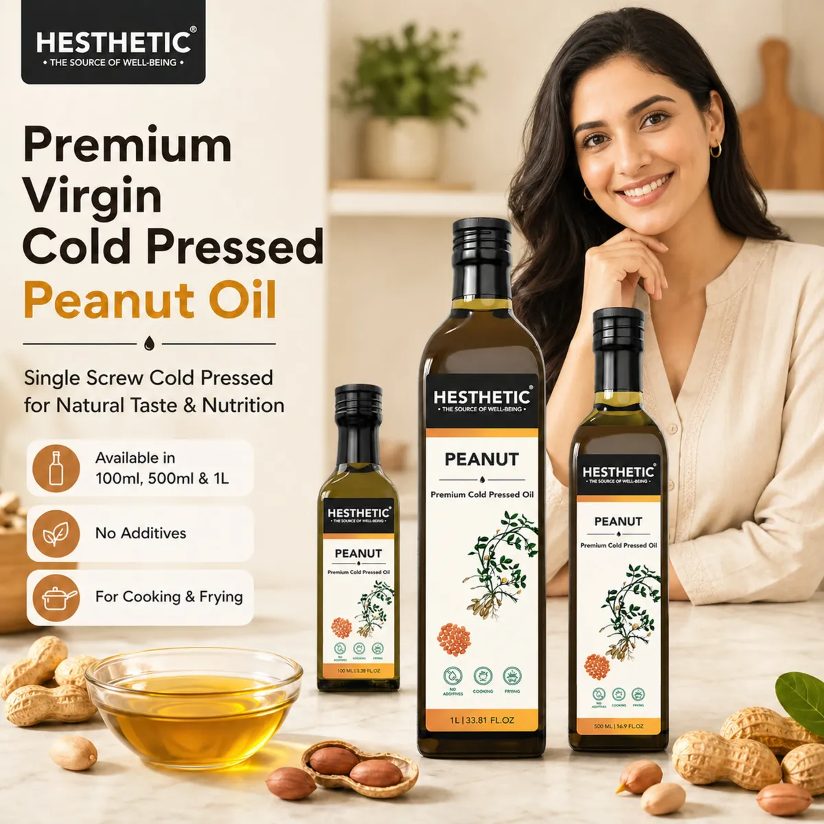 Premium Cold Pressed Peanut (Groundnut) Cooking Oil view 2
