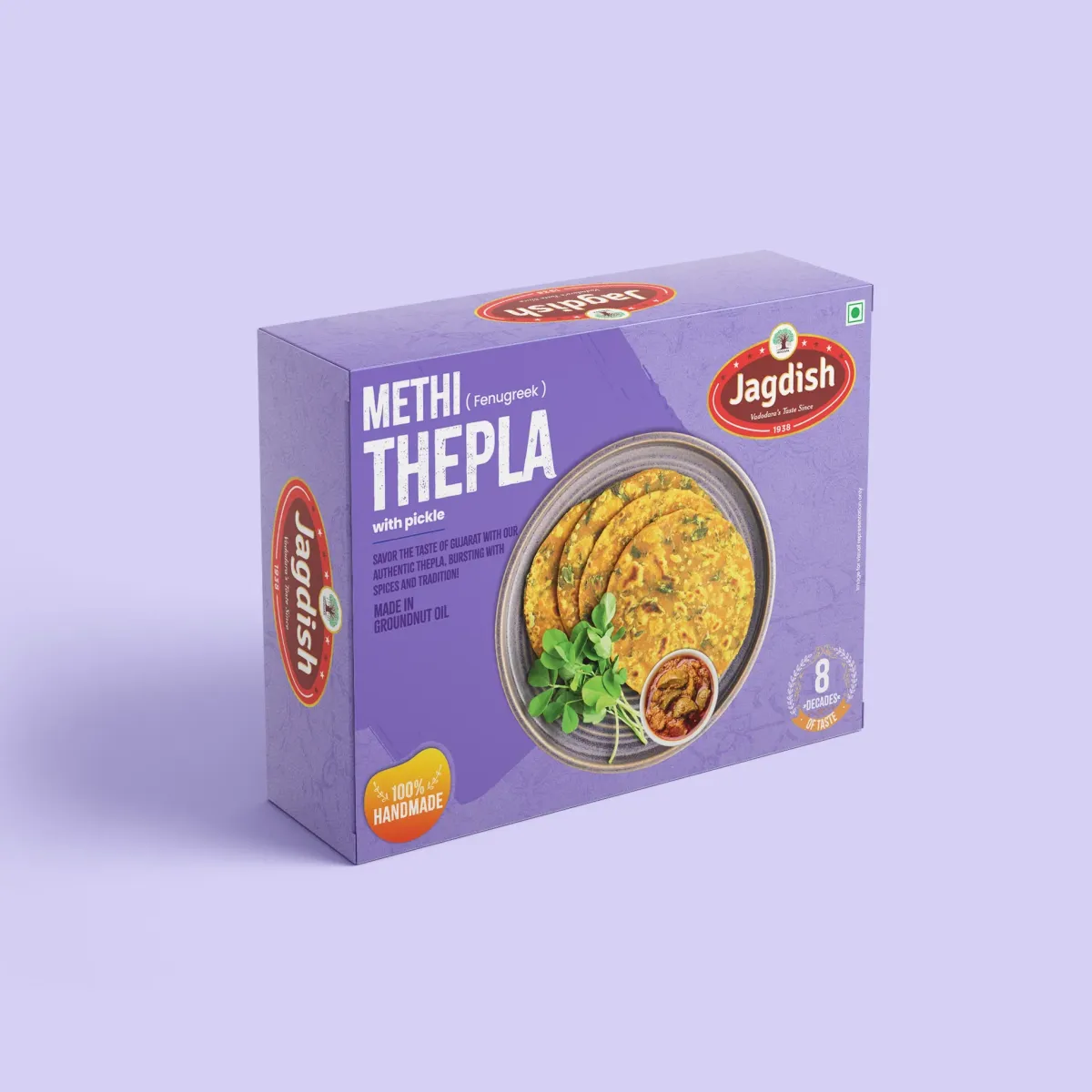 Methi Thepla With Pickle view 2