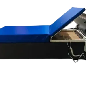 Motor Recliner Hospital Bed with blue mattress view 2