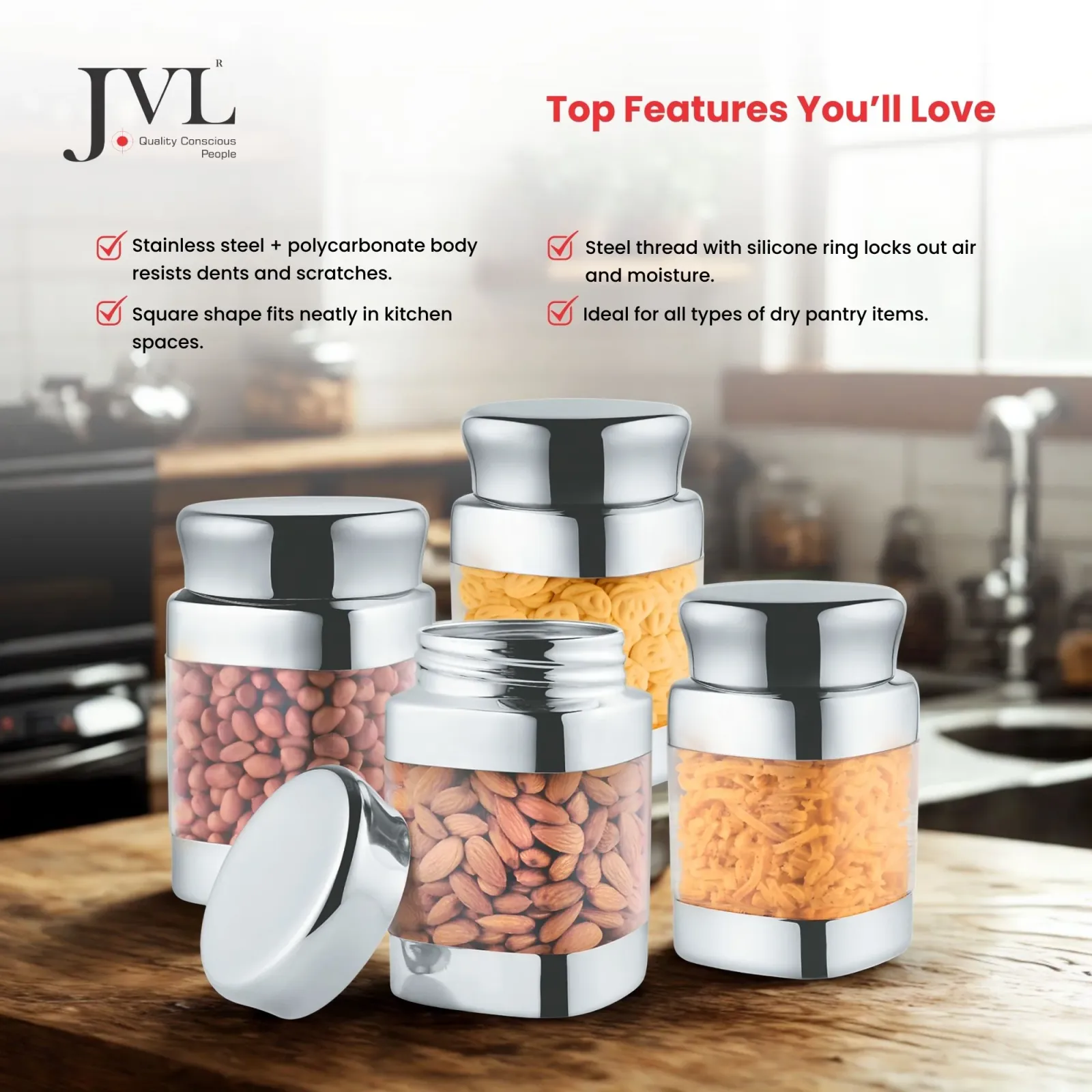Square Canister Combo Set of 4 view 4
