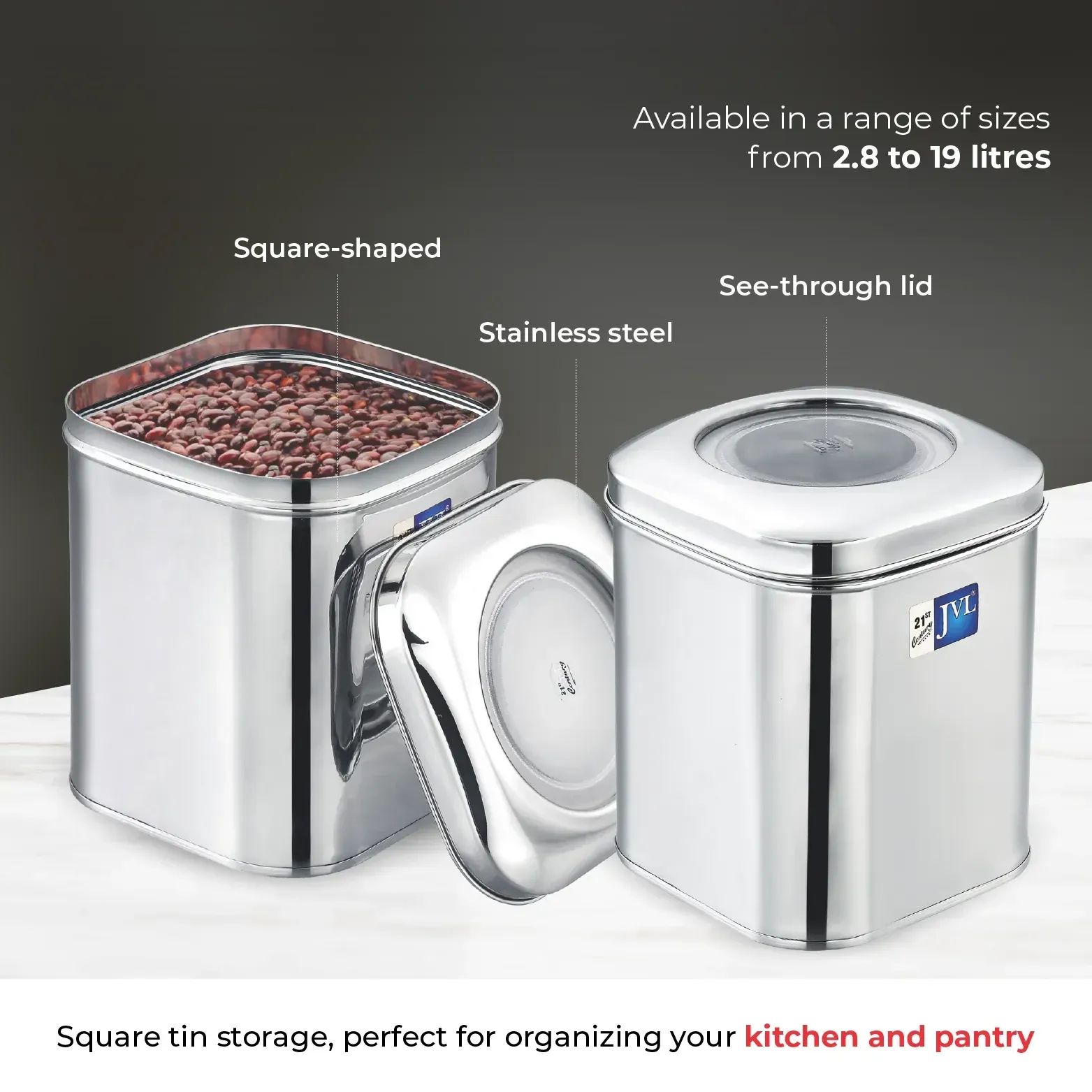 Stainless Steel Square Tin Storage Container view 4