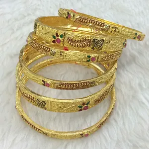22KT Gold Fancy Bangle Set RH-B006