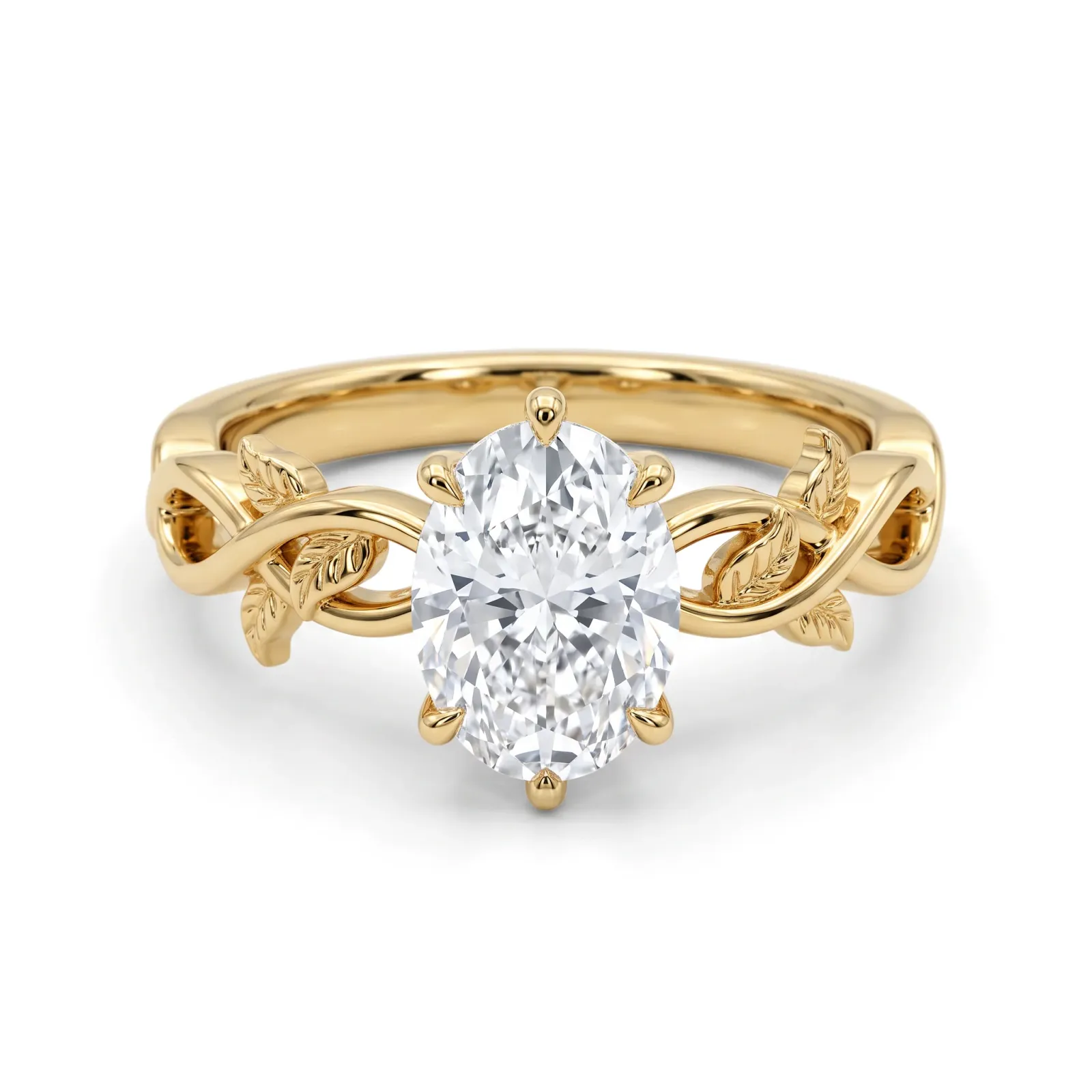 Botanical Vine Oval Solitaire Ring
