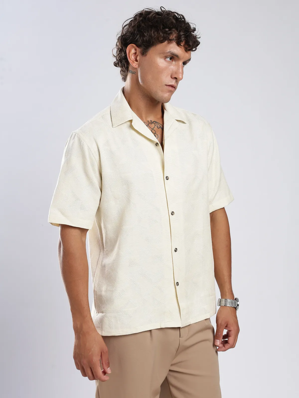 Jacquard Boxy Fit Shirt