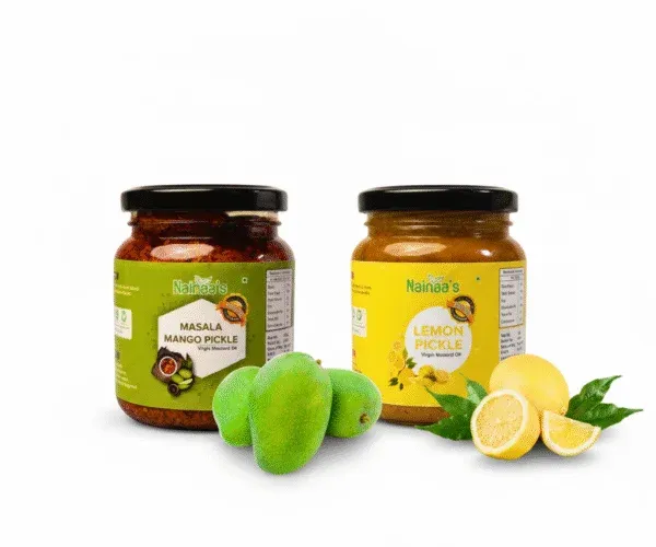 Mango Masala Pickle + Lemon Pickle Combo (250gm each)