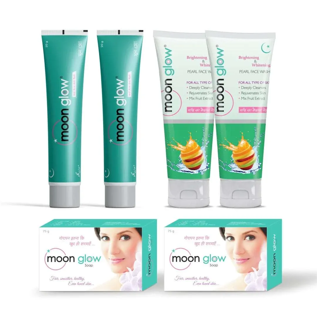 Moon Glow 2 Cream, 2 Pearl Face Wash and 2 Soap Combo Pack