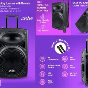 Artis Bluetooth Trolley Speaker with Remote-C164
