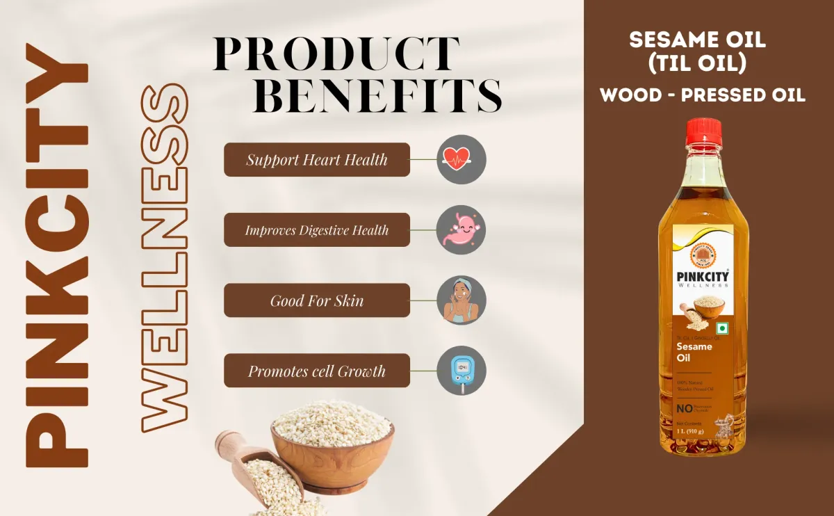 Pinkcity Wellness Wooden Cold Pressed Sesame Oil 2 Litre | Gingelly Oil | Til Oil view 5
