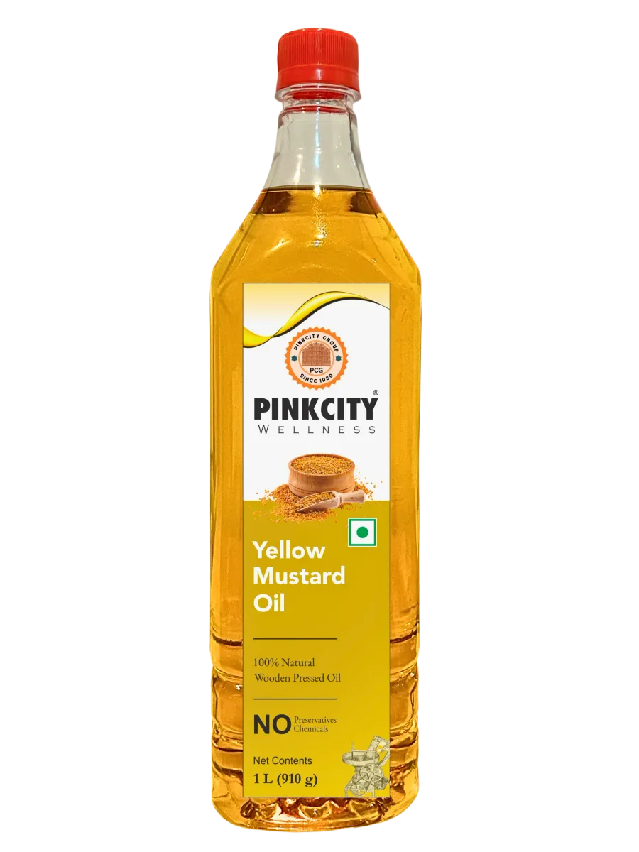 Pinkcity Wellness Wooden Cold Pressed Yellow Mustard Oil 5 Litre | 1 Litre x 5 view 4