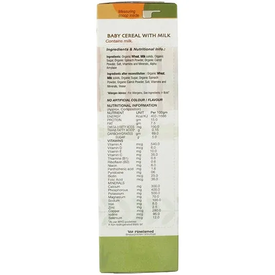 1st Bites Baby Cereal 300g | Organic Wheat, Spinach, Carrot | 10-24 months Stage 3 view 3