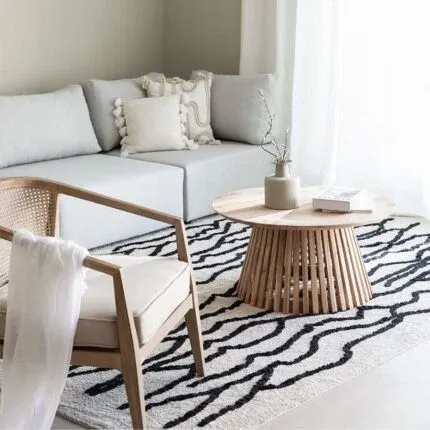 Miami Round Wooden Coffee Table (Solid Wood) view 2