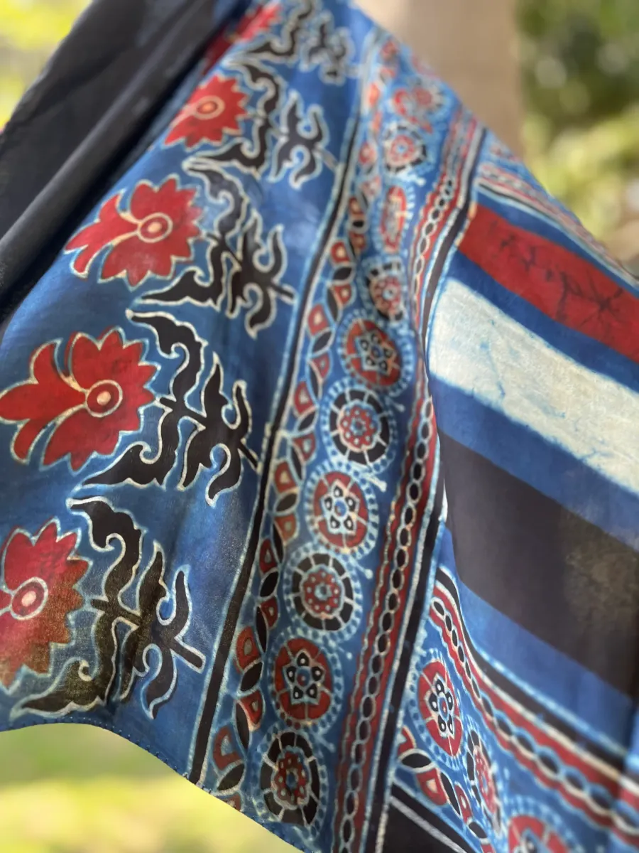 Ajrakh printed - Modal silk stole