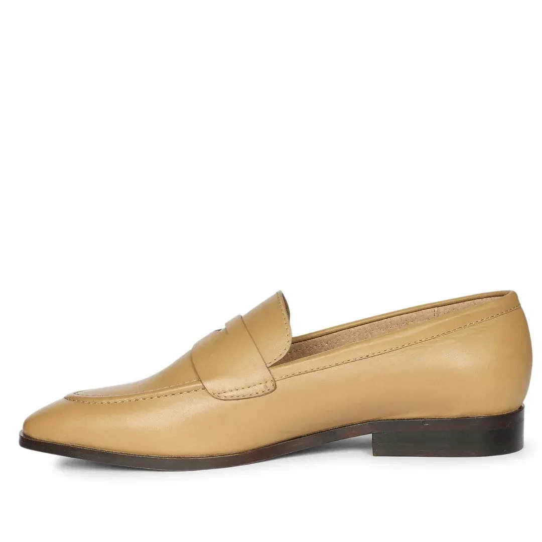Saint Ansprand Nude Croc-Embossed Leather Loafers view 3