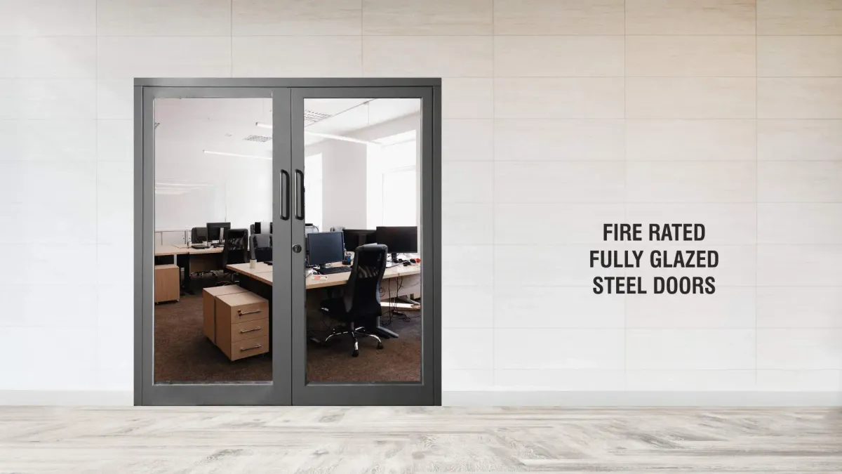 Fire Rated Fully Glazed Steel Doors