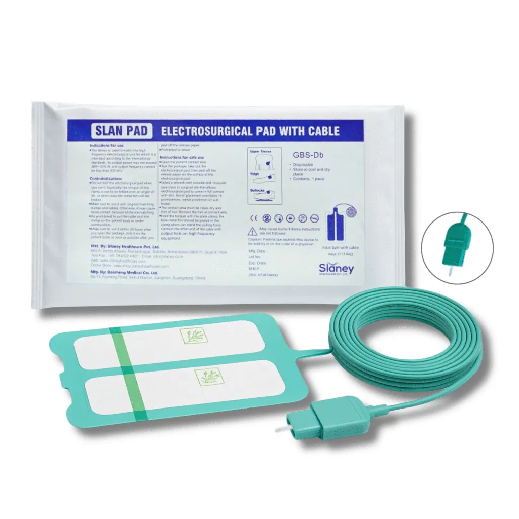 Slanpad – Electrosurgical Pad with Cable (Split Pin)