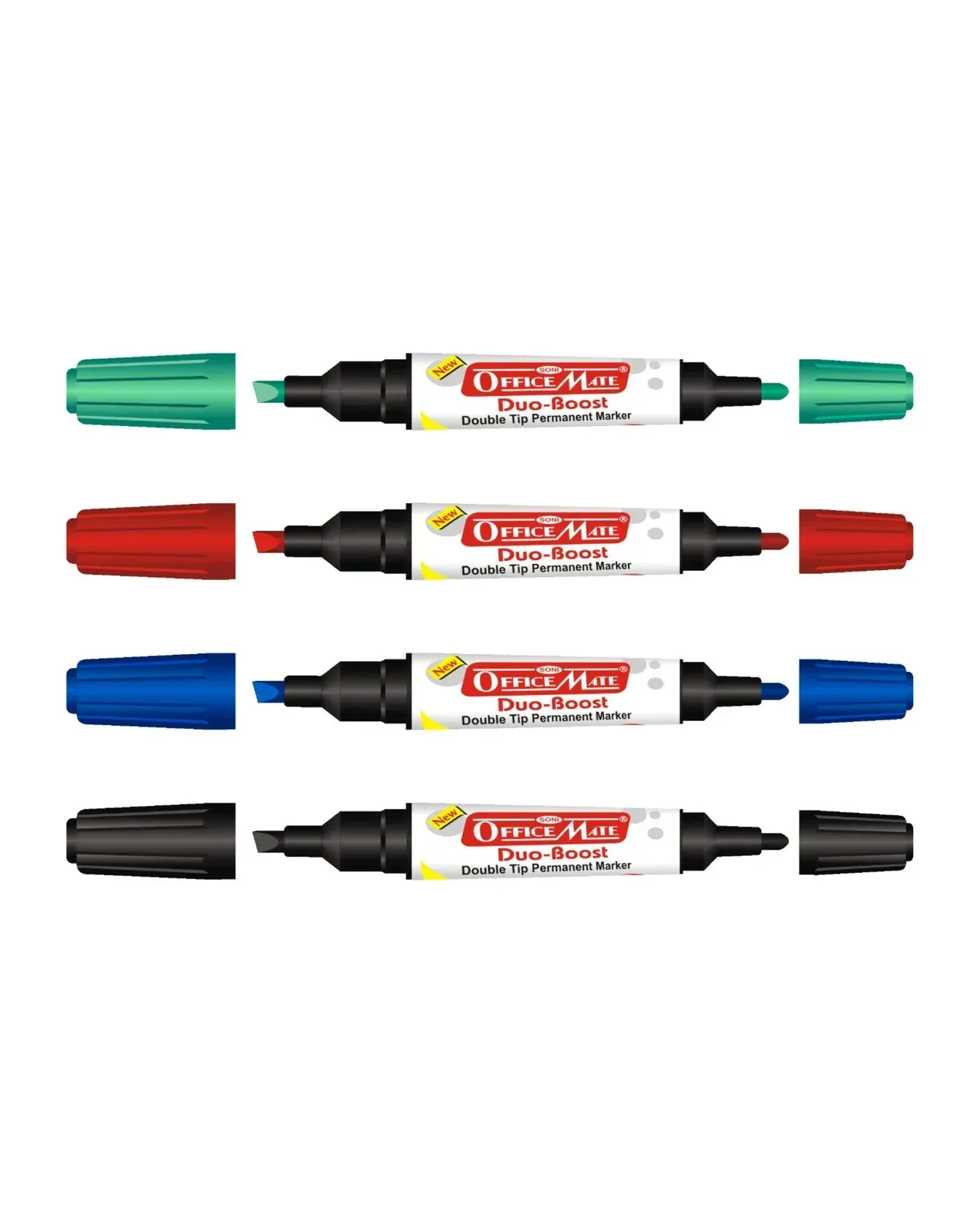 Permanent Marker Double Tip (Bullet + Chisel Tip) Quick-Drying, Multi-Surface Marker