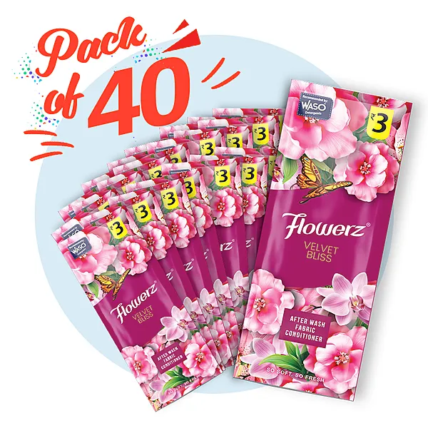 FLOWERZ | Velvet Bliss Fabric Conditioner 18ML (Pack of 40)
