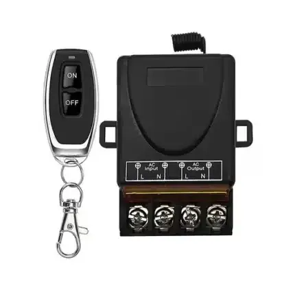 433MHz 220VAC 30A Relay Wireless RF Control Switch & 1CH 2-Buttons Remote Transmitter