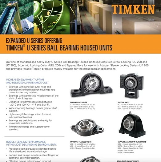 Timken U-Series Mounted Ball Bearings view 2