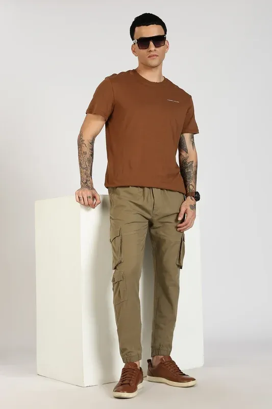 Men's Mantis Green Sprint Ease Solid Jogger Cotton