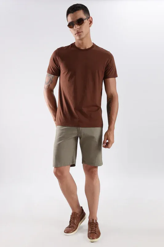 Men's linen Dusty Olive comfort crop pant