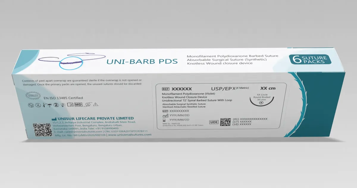 UNI-BARB PDS – Monofilament Polydioxanone Barbed Suture view 3