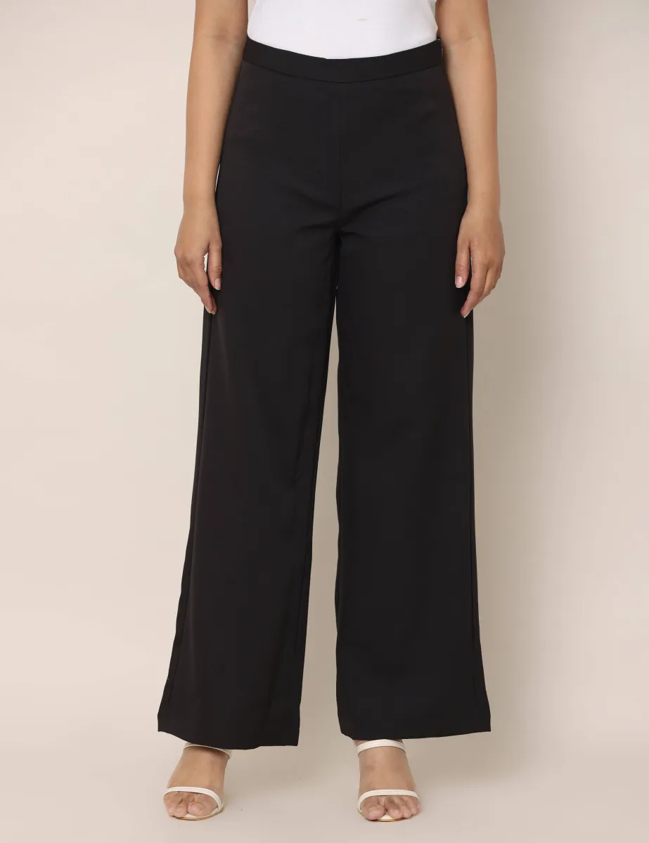4 Way Stretch High-waist trousers-Black view 2