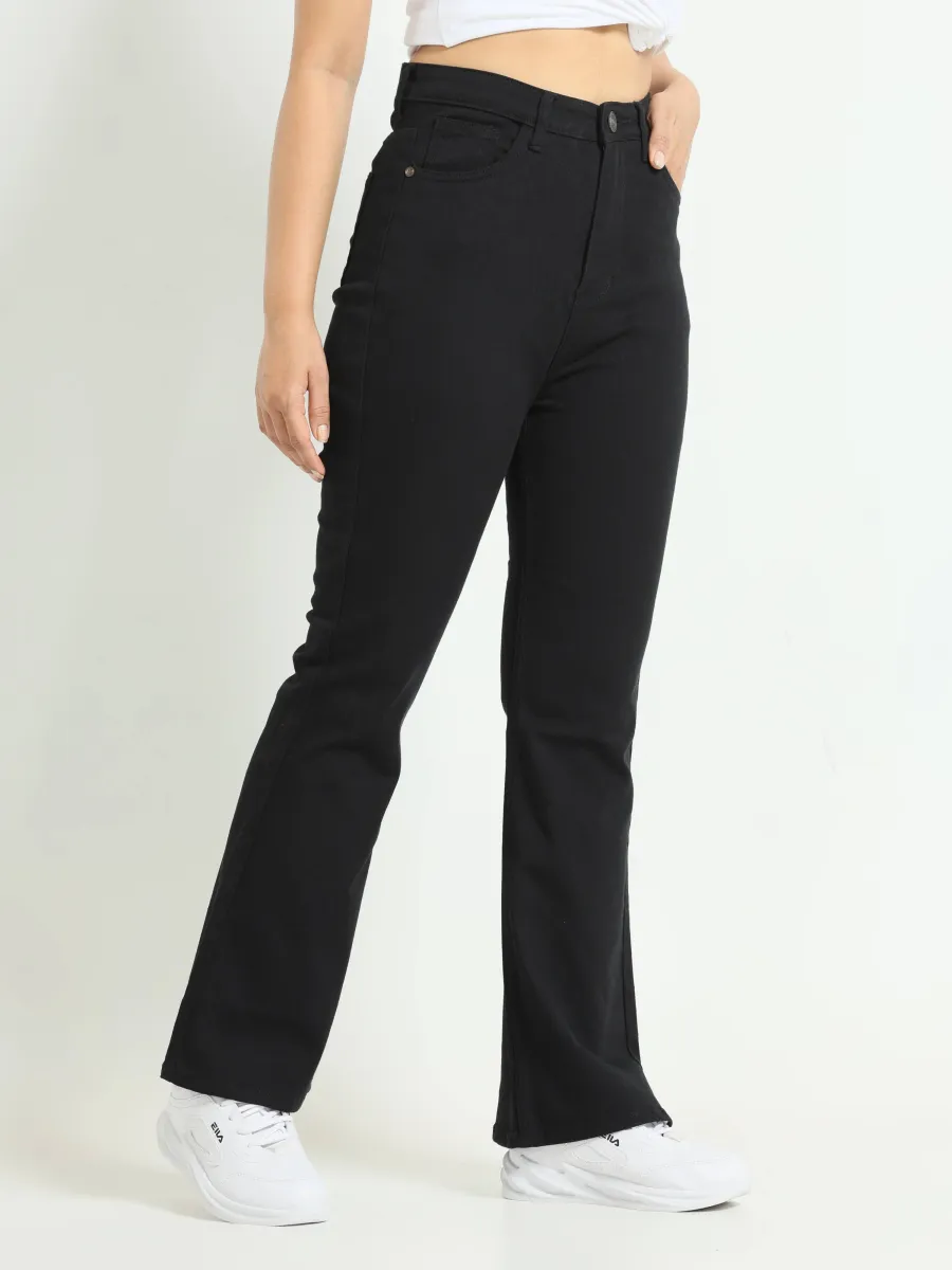 High Rise Bootcut Jeans - Jet Black view 2