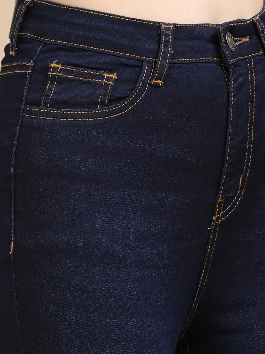 High Waist Skinny Fit Stretch Jeans-Indigo view 5