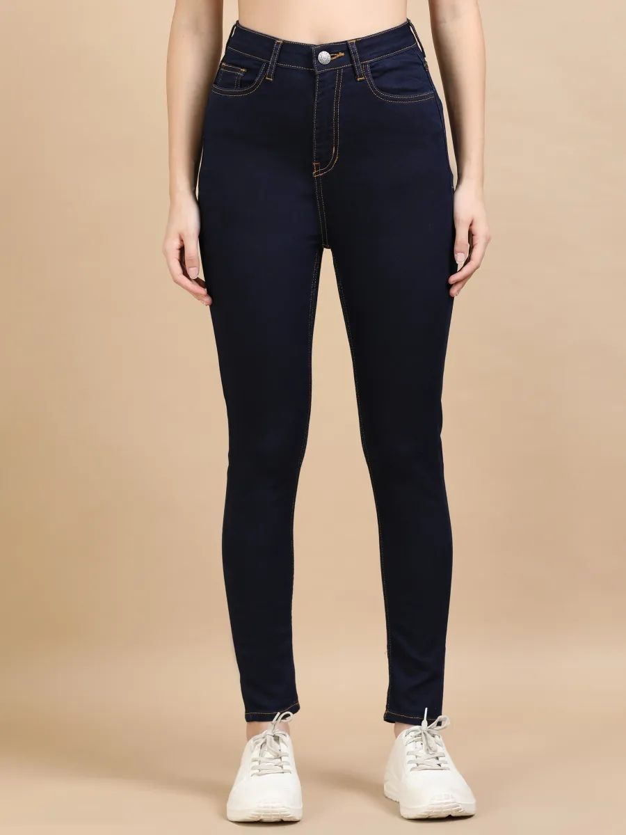 High Waist Skinny Fit Stretch Jeans-Indigo view 2