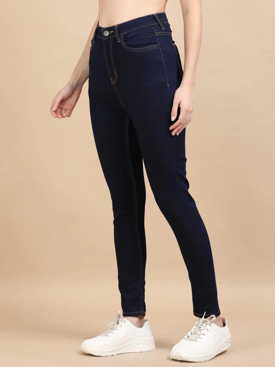 High Waist Skinny Fit Stretch Jeans-Indigo view 5
