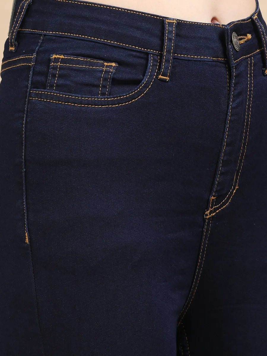 High Waist Skinny Fit Stretch Jeans-Indigo view 6